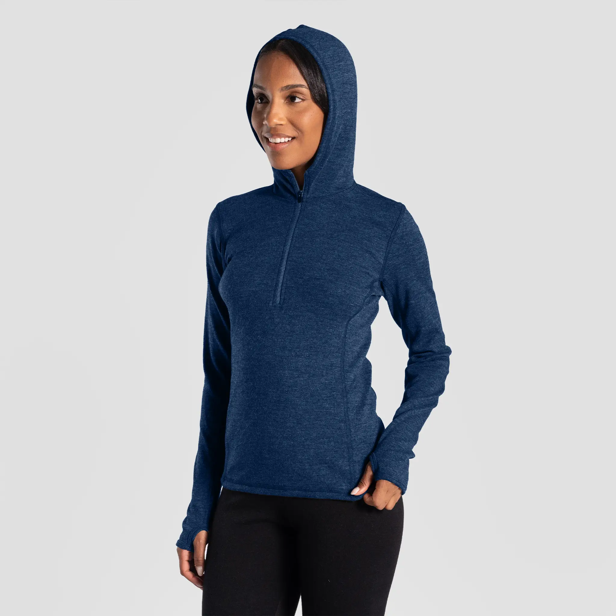 Women's Alpaca Wool Hoodie: 300 Lightweight Half-Zip - Image 12