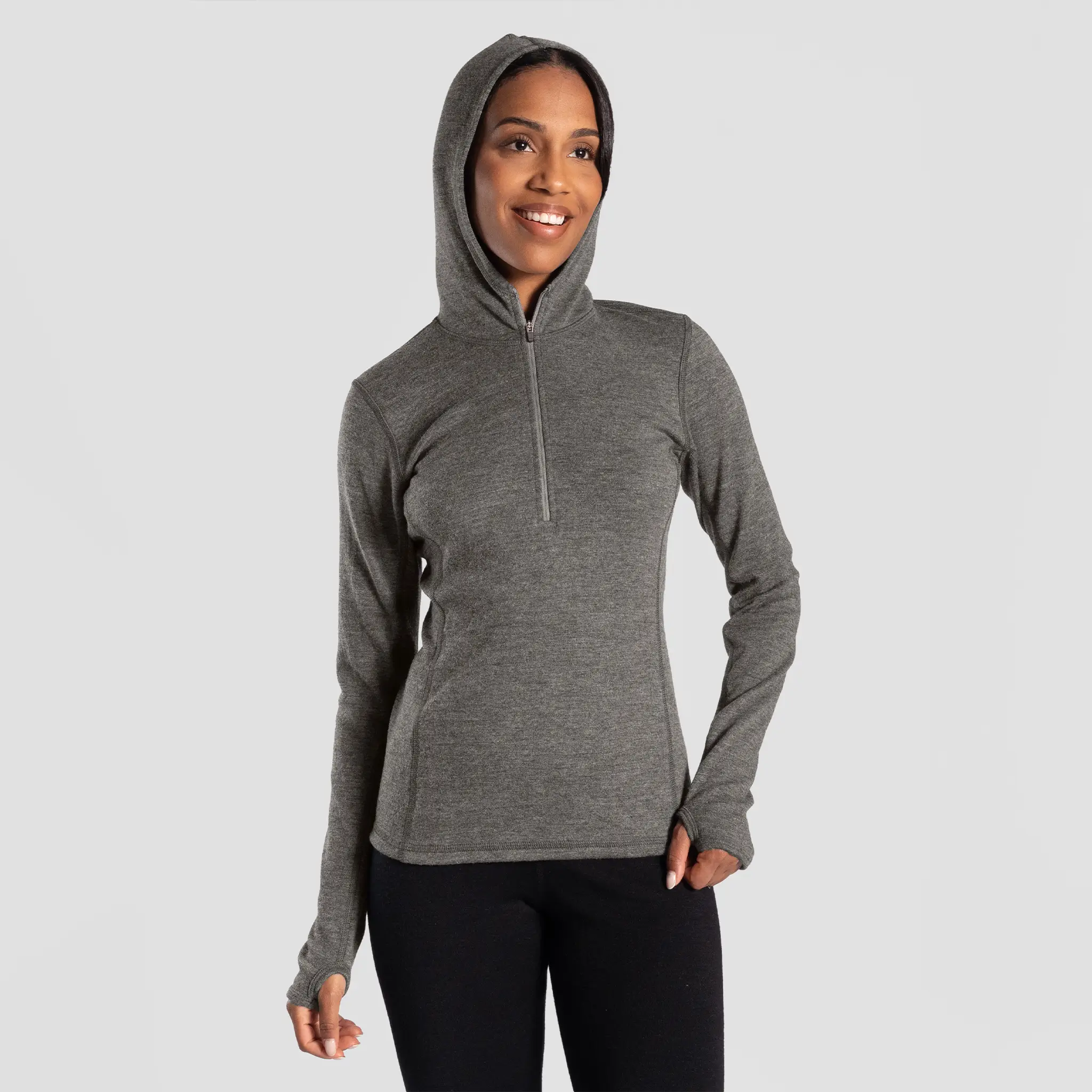 Women's Alpaca Wool Hoodie: 300 Lightweight Half-Zip - Image 15
