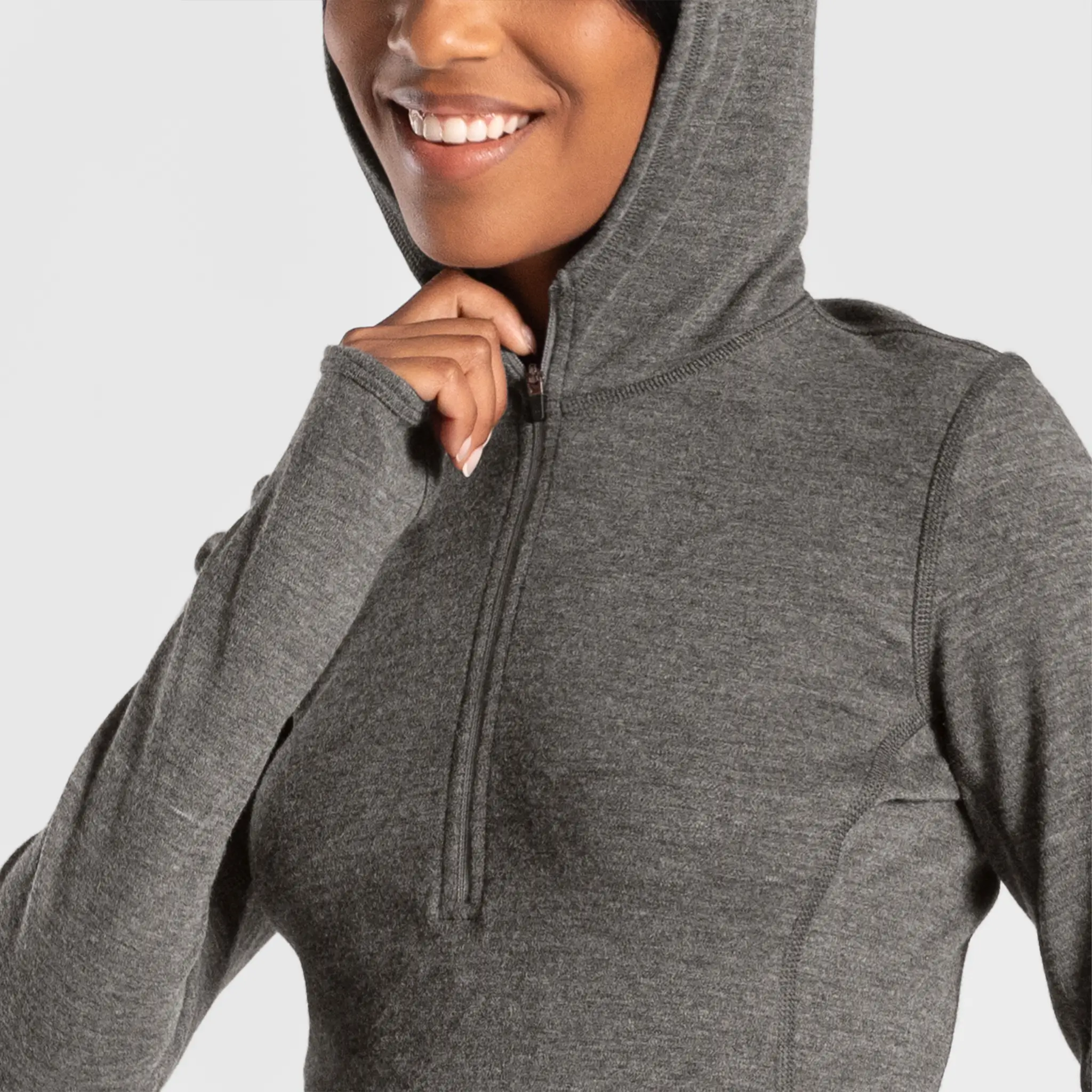 Women's Alpaca Wool Hoodie: 300 Lightweight Half-Zip - Image 18