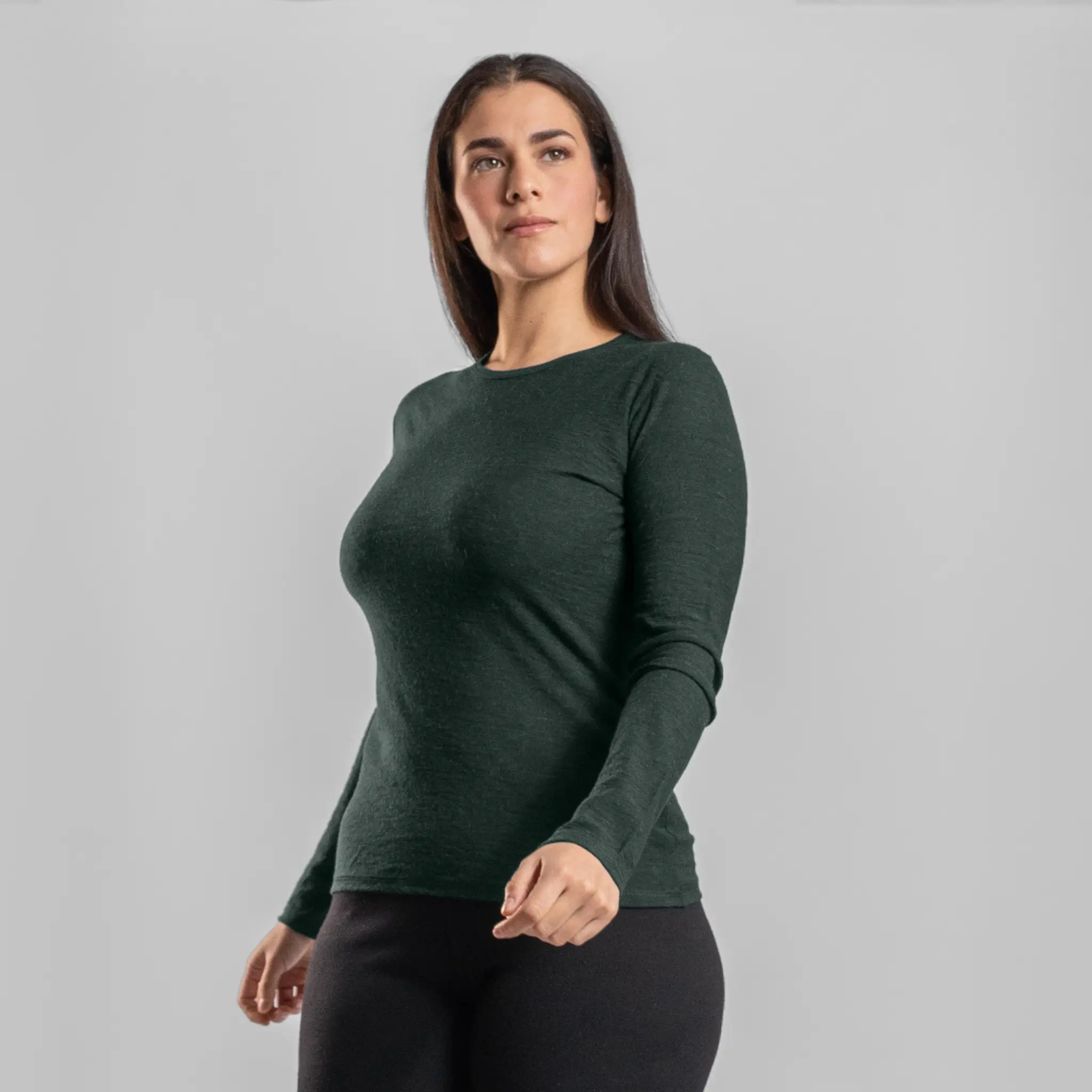 Women's Alpaca Wool Long Sleeve T-Shirt: 160 Ultralight - Image 50