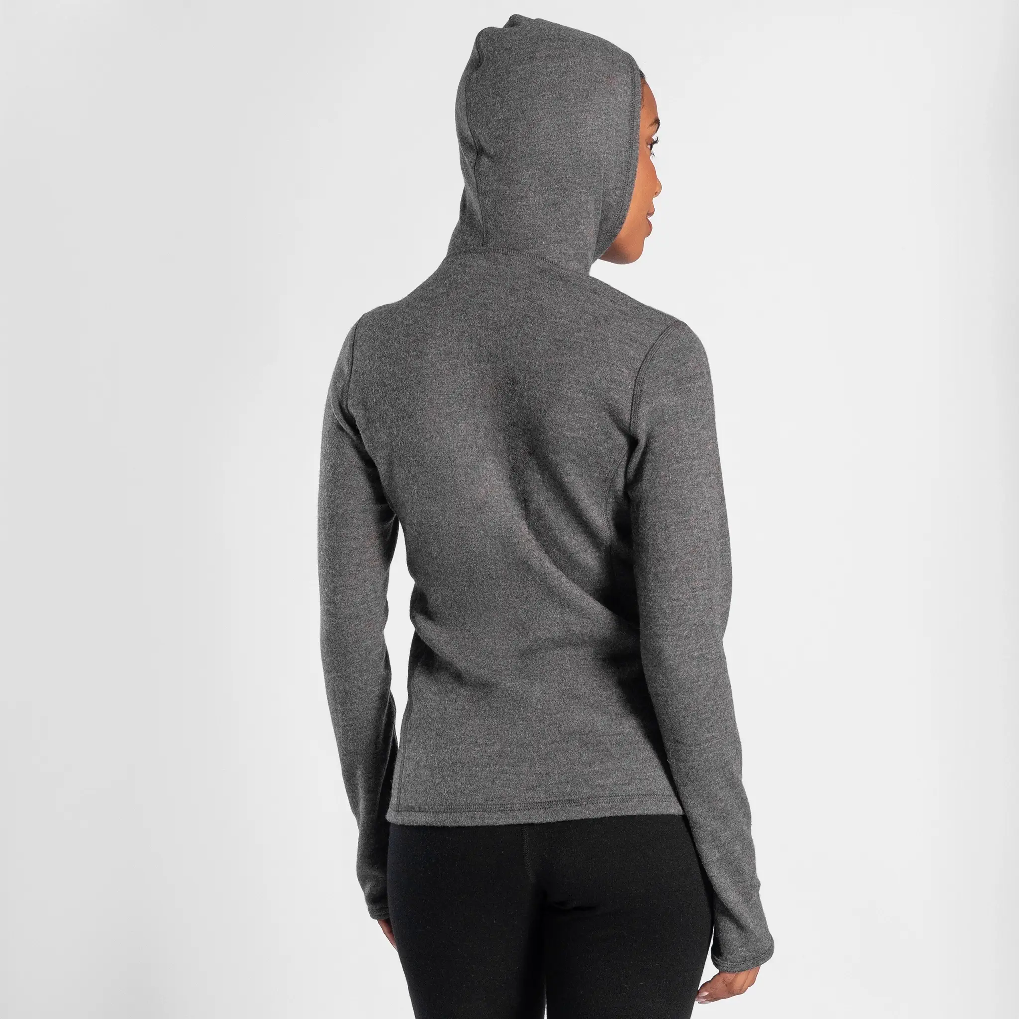 Women's Alpaca Wool Hoodie Jacket: 420 Midweight Full-Zip - Image 11