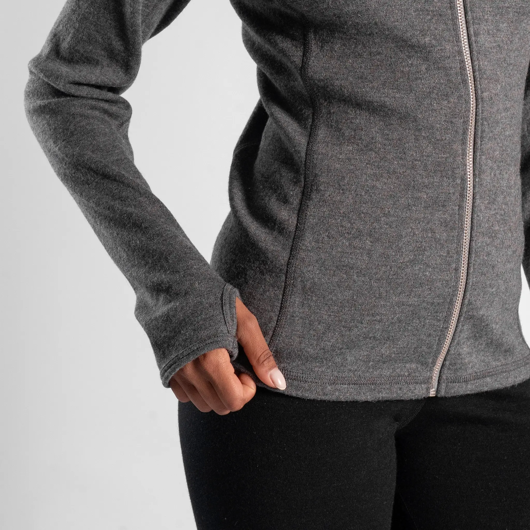 Women's Alpaca Wool Hoodie Jacket: 420 Midweight Full-Zip - Image 12
