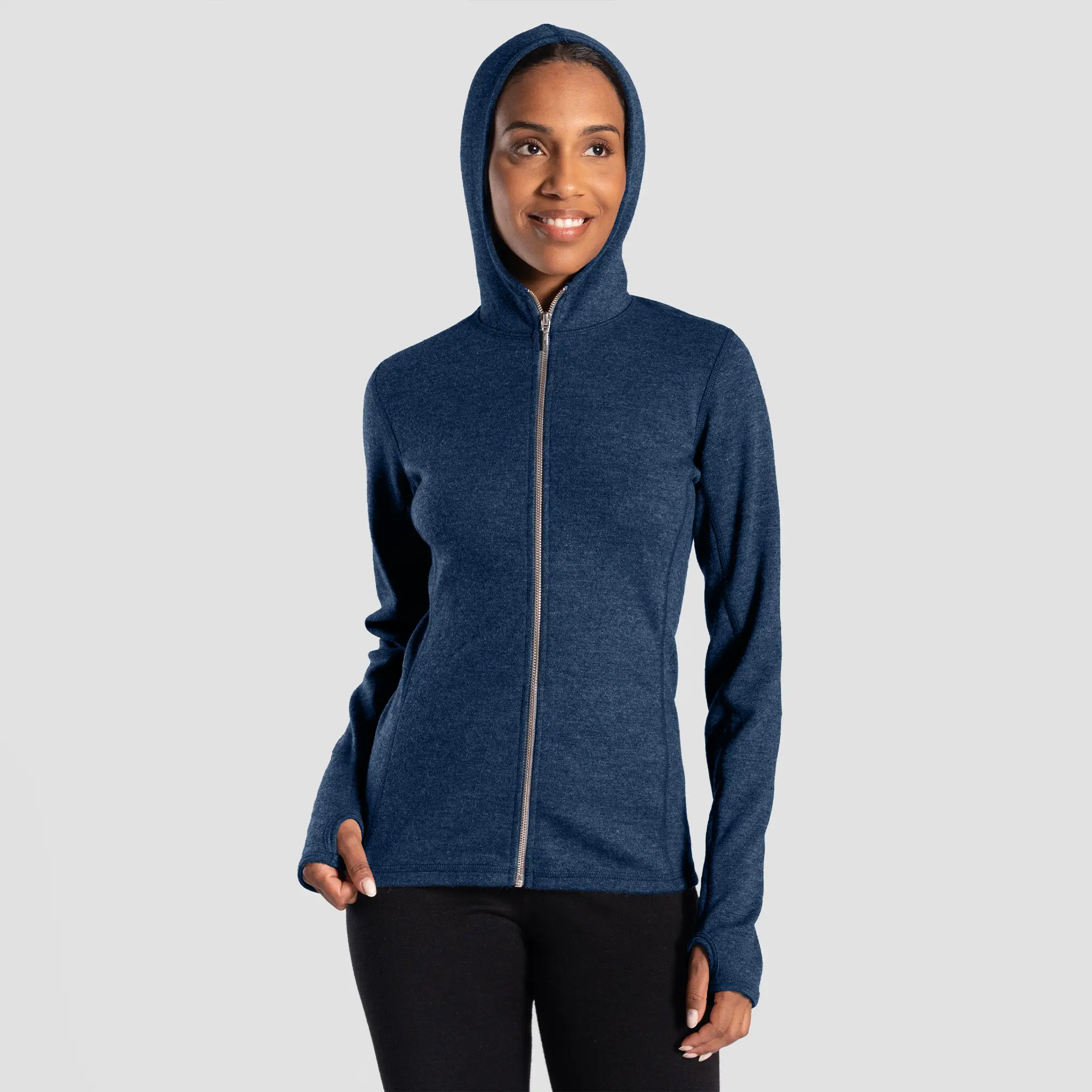 Women's Alpaca Wool Hoodie Jacket: 420 Midweight Full-Zip - Image 13