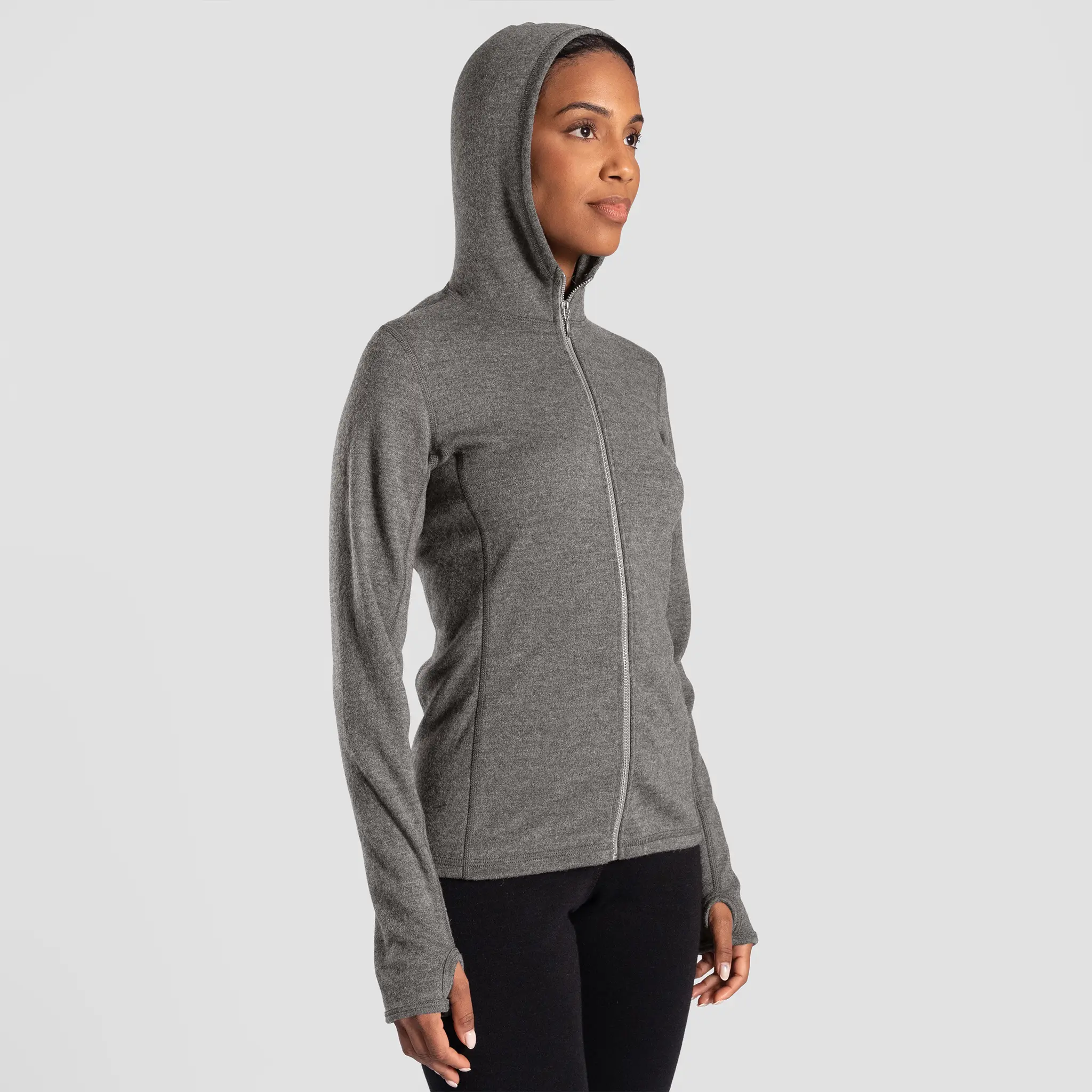 Women's Alpaca Wool Hoodie Jacket: 420 Midweight Full-Zip - Image 18