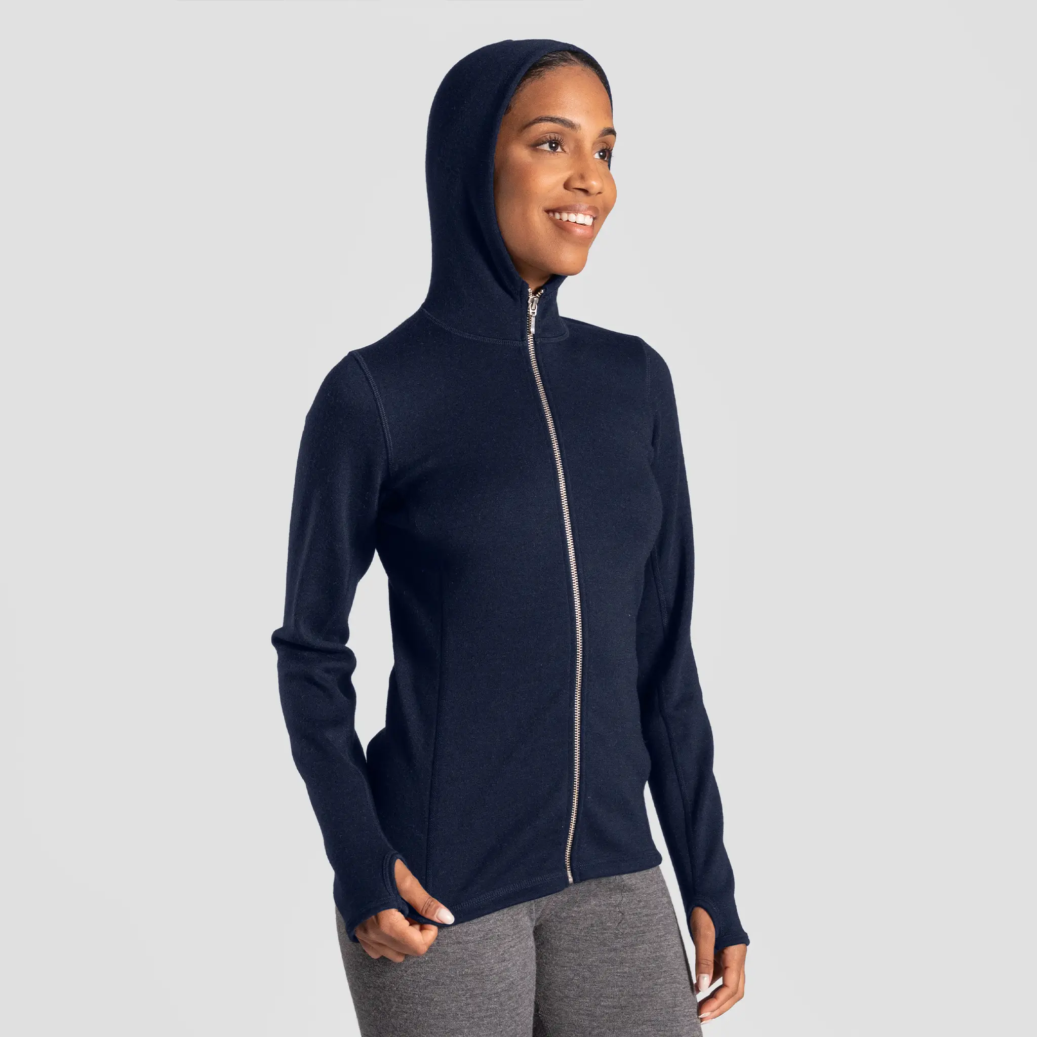 Women's Alpaca Wool Hoodie Jacket: 420 Midweight Full-Zip - Image 21