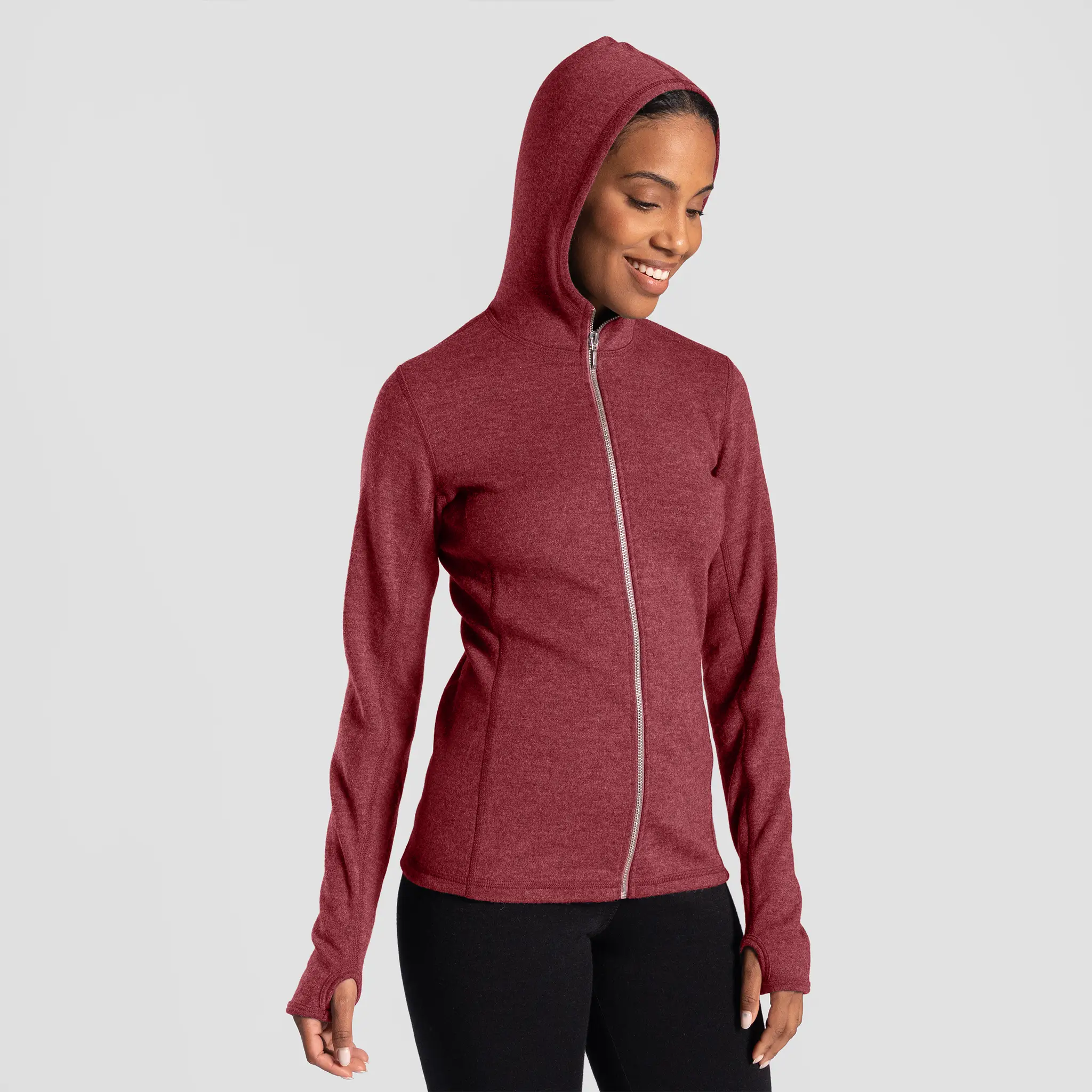 Women's Alpaca Wool Hoodie Jacket: 420 Midweight Full-Zip - Image 24