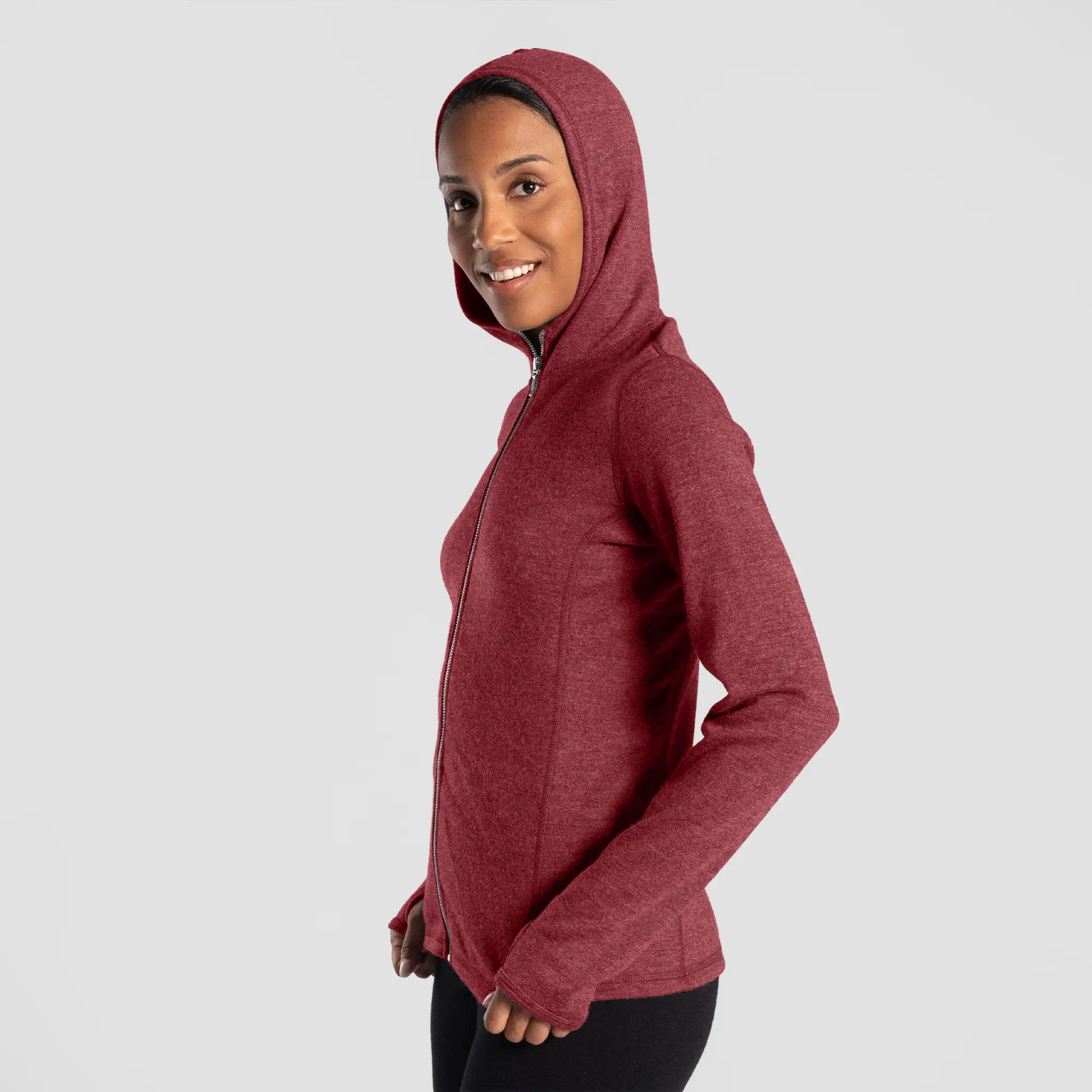 Women's Alpaca Wool Hoodie Jacket: 420 Midweight Full-Zip - Image 25