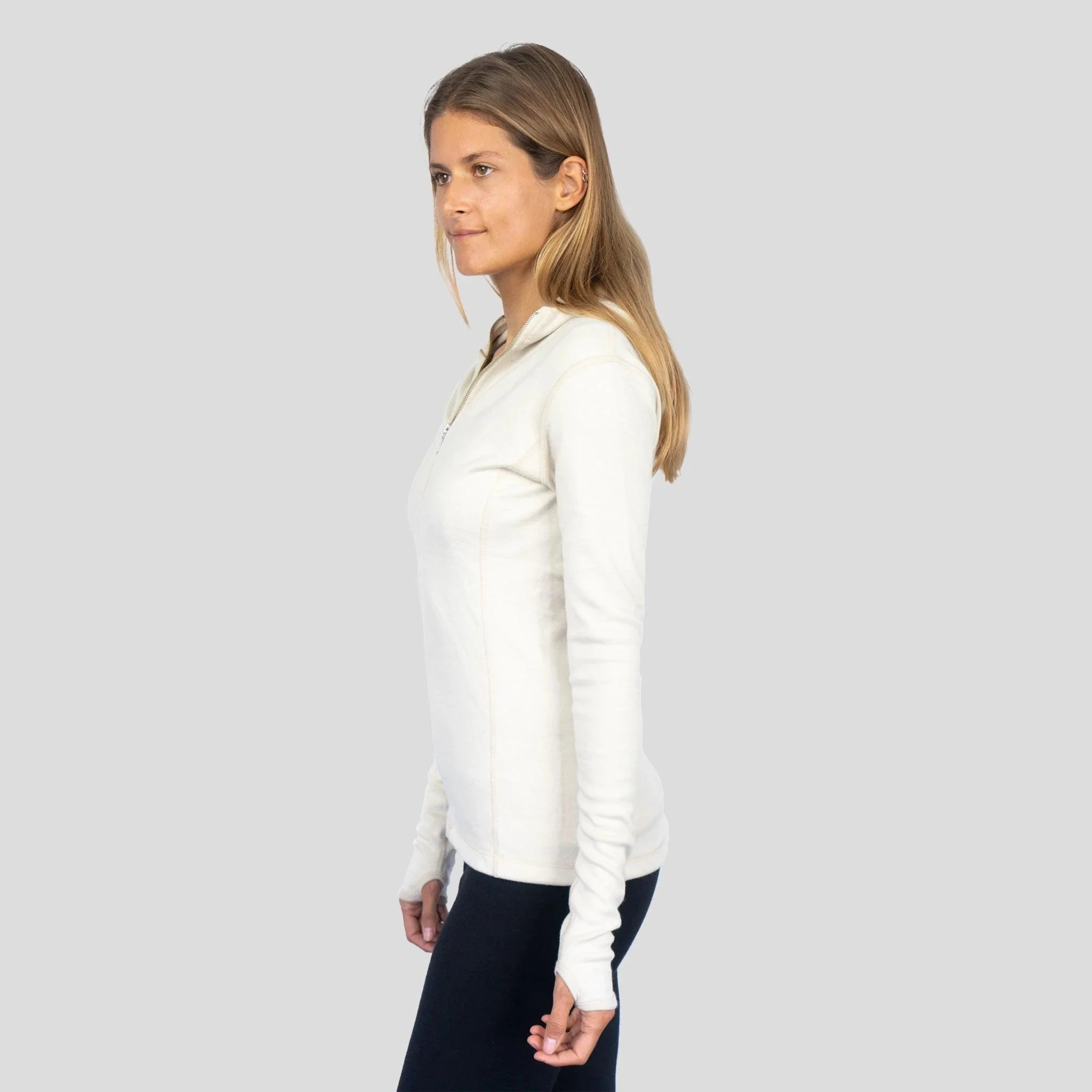 Women's Alpaca Wool Hoodie Jacket: 420 Midweight Full-Zip - Image 4