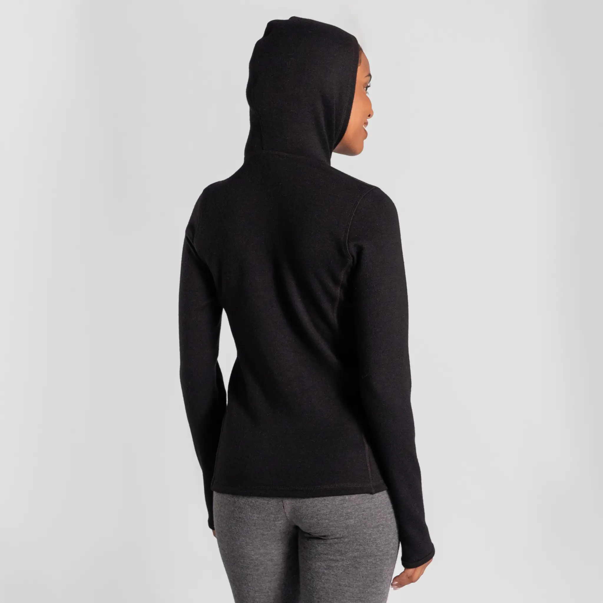 Women's Alpaca Wool Hoodie Jacket: 420 Midweight Full-Zip - Image 7