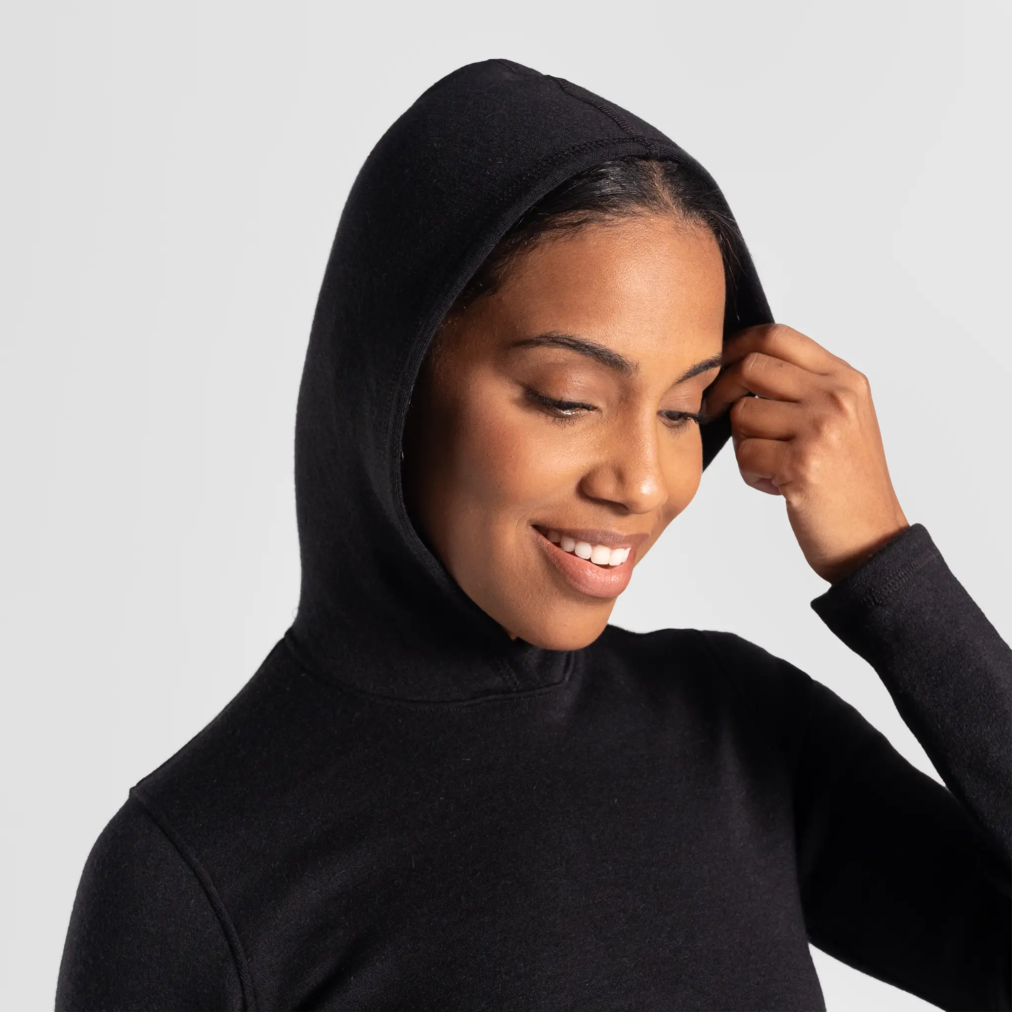 Women's Alpaca Wool Pullover Hoodie: 420 Midweight - Image 4