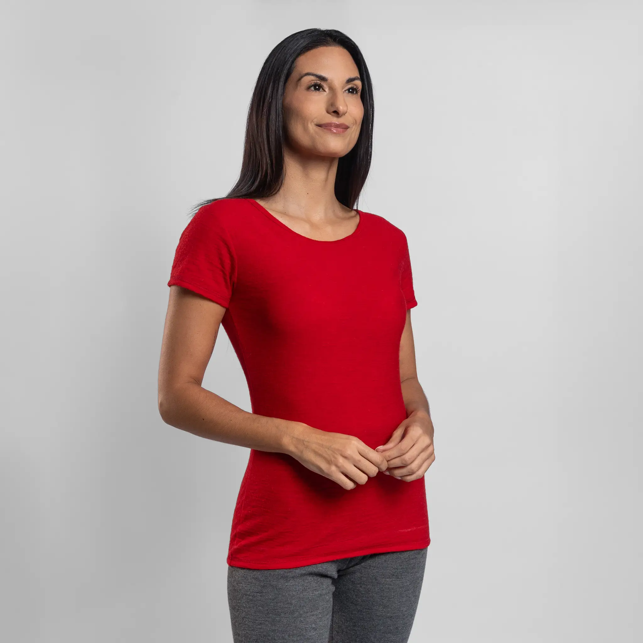 Women's Alpaca Wool T-Shirt: 160 Ultralight Crew Neck - Image 30