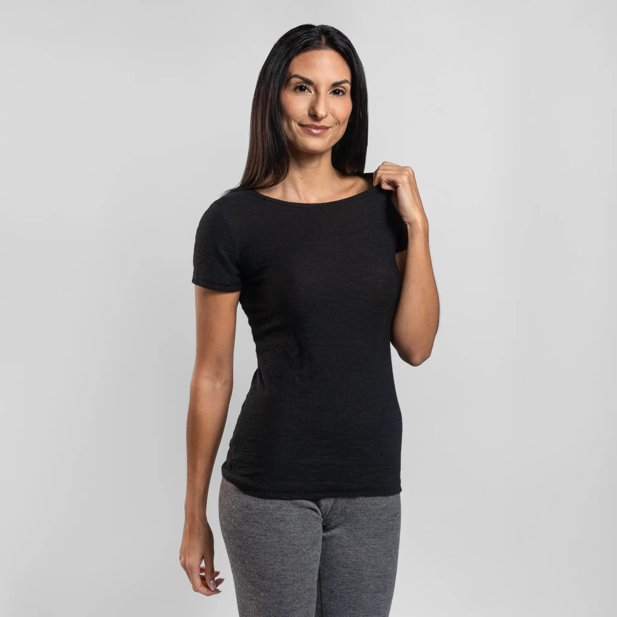 Women's Alpaca Wool T-Shirt: 160 Ultralight Crew Neck - Image 42