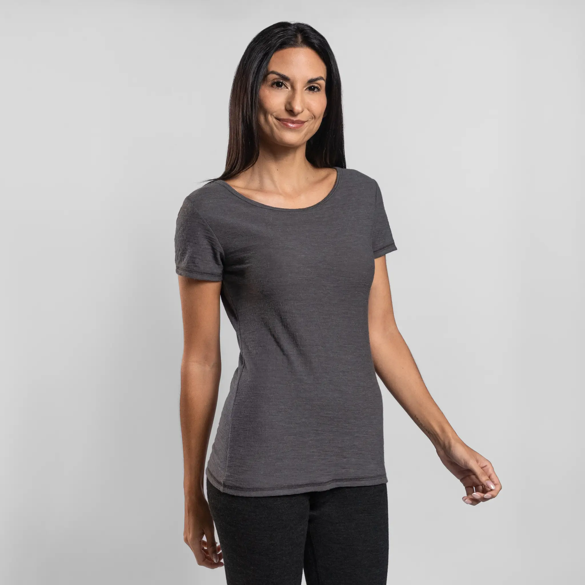 Women's Alpaca Wool T-Shirt: 160 Ultralight Crew Neck - Image 46