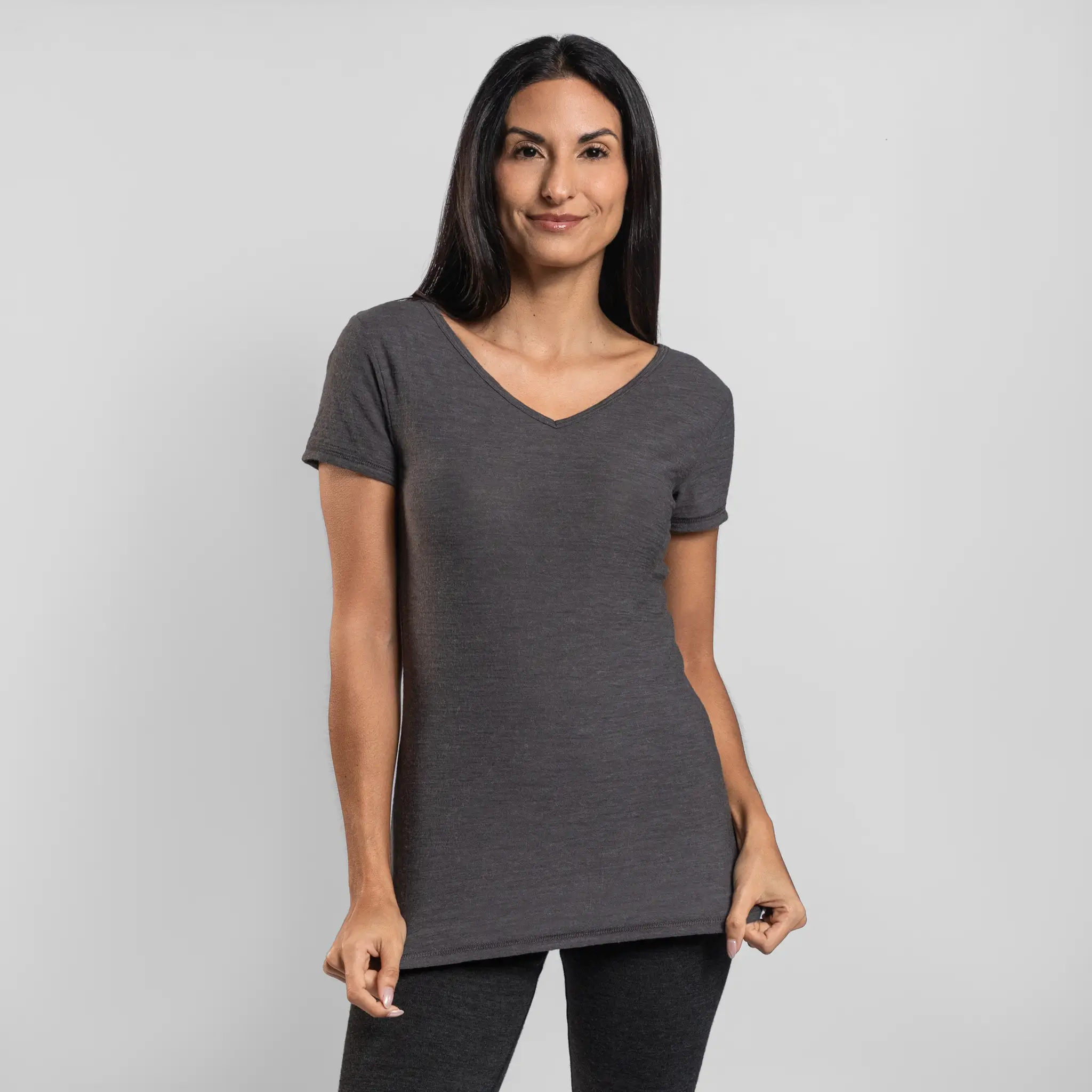 Women's Alpaca Wool T-Shirt: 160 Ultralight V-Neck - Image 26